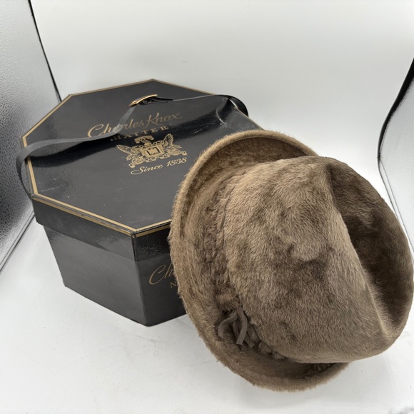 Vintage Charles Knox The Imperial Stetson Monarch Hazel Fedora hat size 7 1/8 - Picture 3 of 13